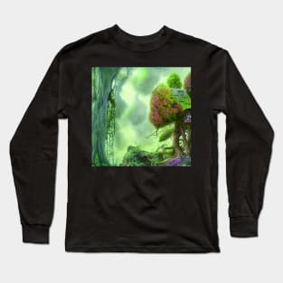 Tree House Portrait, greenery Outside Long Sleeve T-Shirt